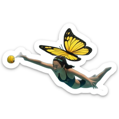 200 Meters Butterfly swimming by a tall Mexican college student  sticker