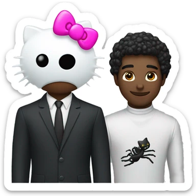 One Spyder man and  one black hello kitty sticker