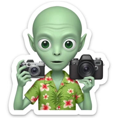 tourist alien sticker