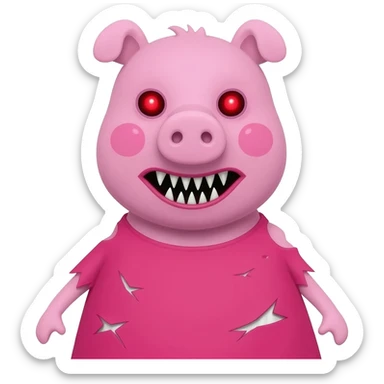 scary Peppa pig sticker