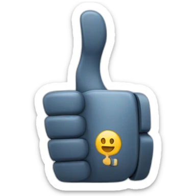 Bot shows a thumbs up gesture with his right hand. Part of the wrist of the bot's hand and the hand itself with the thumb up gesture can be seen sticker