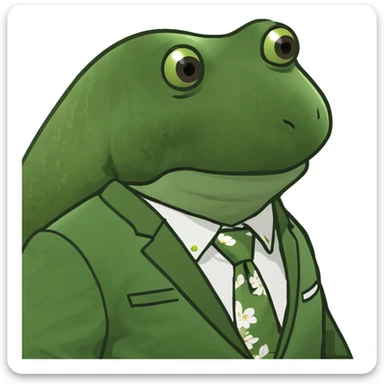 bufo in a japanese suit sticker