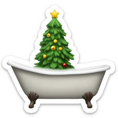 Cozy christmas tree in a bath robe sticker