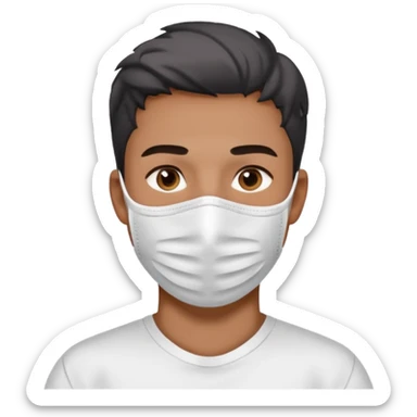  man, skincare charcoal face mask, white shirt sticker