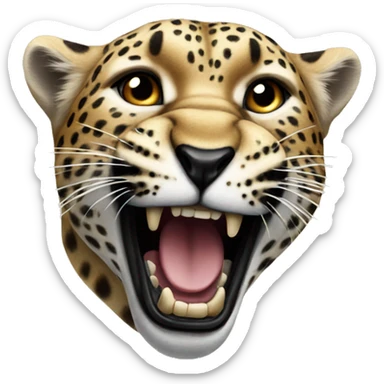 Roaring Leopard sticker