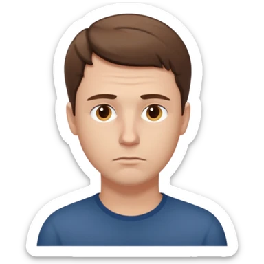 white man sits thinking sticker