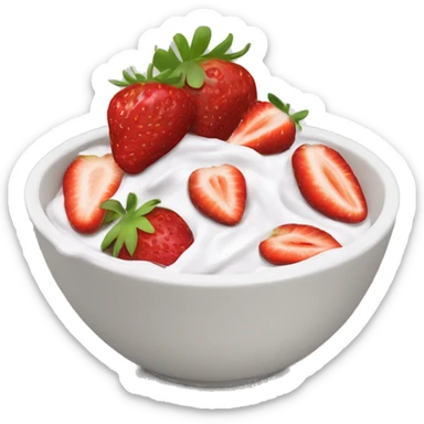 fruit yogurt bowl with strawberries and grapes sticker