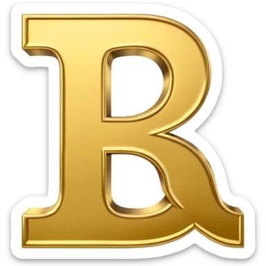 Symbole de currency en or en forme de lettre F, seul, 3D, brillant, style emoji simple et lisible sur fond uni. sticker