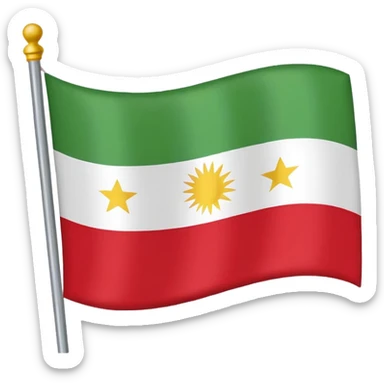 flag of Kurdistan, waving, emoji style sticker