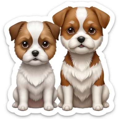 two dogs sitting next to each other: one jack rassel, one shizu sticker