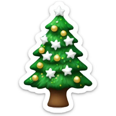 Cristmas tree with white decoration sticker