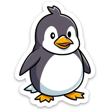 evil old penguin scary sticker