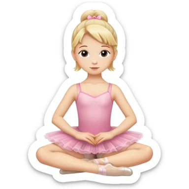 blonde kid-like ballet dancer sitting with legs crossed sticker