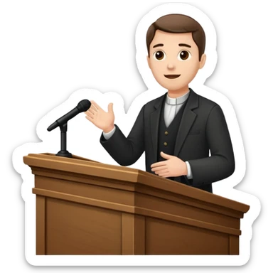 pastor preaching in front of a pulpit sticker