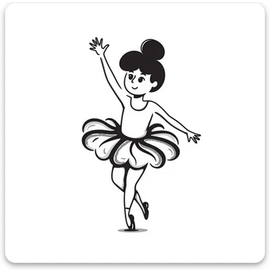 Whimsical ballerina made of coffee and milk foam, pirouetting gracefully sticker