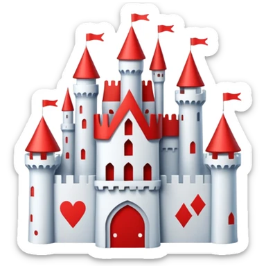 castle made off playing cards sticker