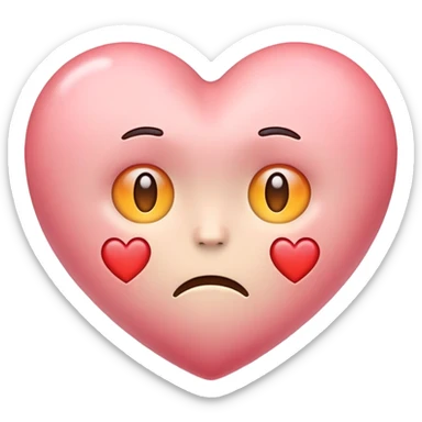 simple apple style emoji heart colored to reflect boredom and depression but still light-hearted and soft sticker