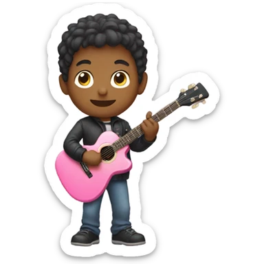 Boy with pink guitar sticker