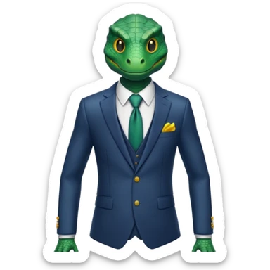 A reptilian humanoid dressing a suit sticker