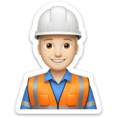 Engineer white helmet sticker