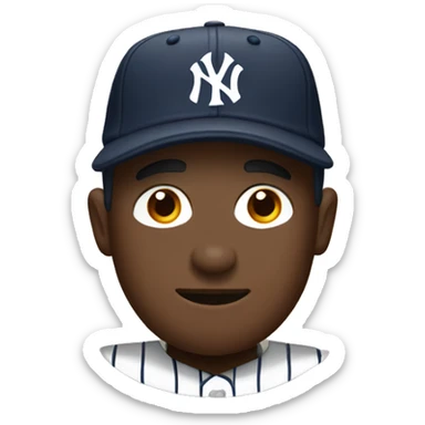 Brown NY yankee cap sticker