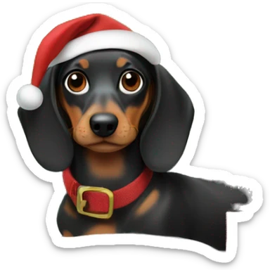 Weiner dog under a Christmas tree sticker