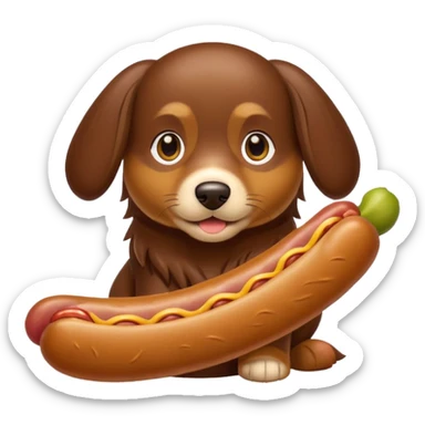 Perro salchicha de pelo largo cachorro color chocolate con color miel sticker