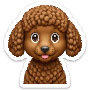 poodle brown in cartoon sticker
