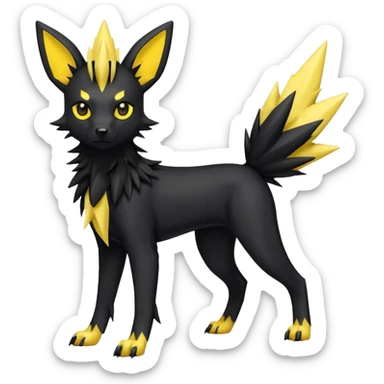 Umbreon-Houndour-Jolteon-Fakemon-hybrid -fusion- full body sticker