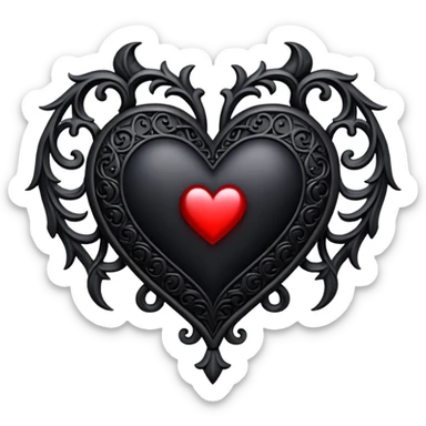A gothic y2k heart emoji  sticker