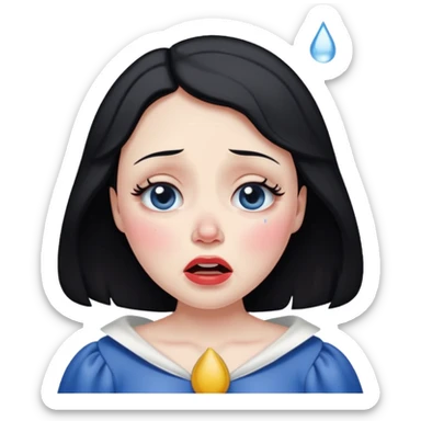 Snow white crying sticker
