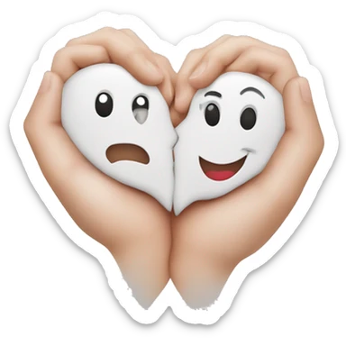 Hand heart shape with couple kissing on the back  sticker