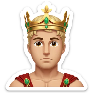 Cinematic Realistic Hercules Portrait, depicted with lifelike, sun-kissed skin and a robust, muscular physique that radiates both power and gentle nobility. His intense, kind eyes and regal expression are complemented by classical Greek attire and a laurel crown, rendered under dynamic lighting that highlights every chiseled detail. sticker