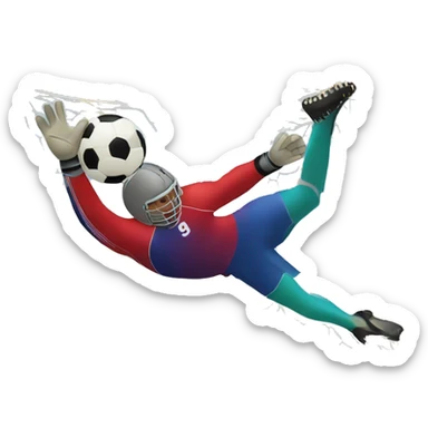 Football goalkeeper diving to save a shot sticker