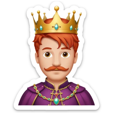 red-haired princes with crown mustace sticker