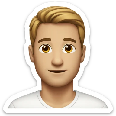 White Man whit short brown hair and brown eyes sticker