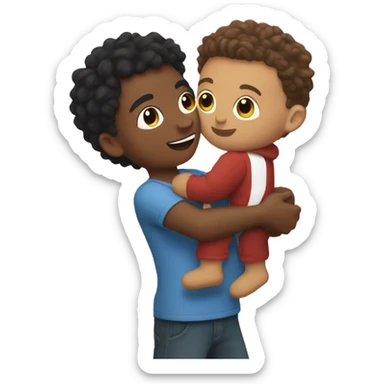 Nathan holding kayvon  sticker