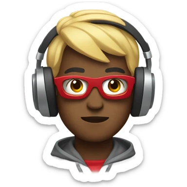 Marcus as a super hero with headphones  sticker