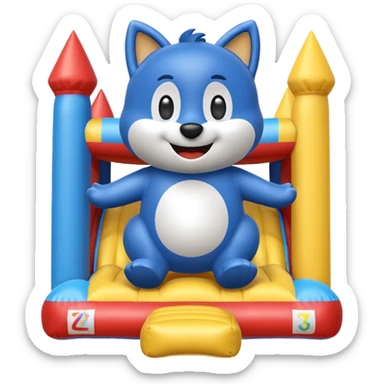 Bluey on a bouncy castle sticker
