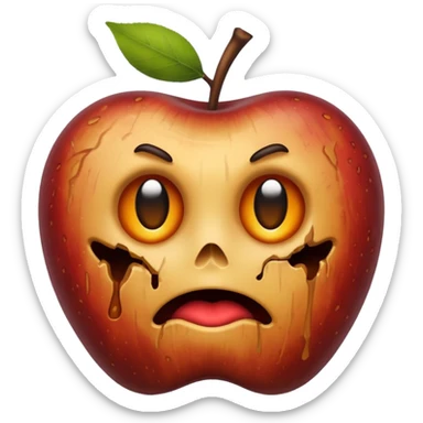Rotten apple emoji no face sticker