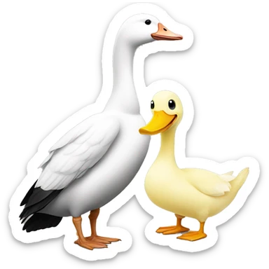 White goose and a banana sticker