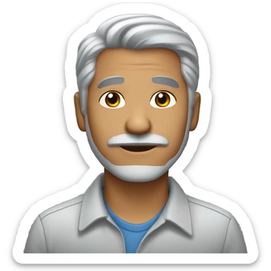 Latino 50th men with light beard and grey hair sticker