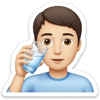 a glass of water being drunk sticker