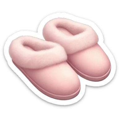 Pastel pink fur slippers sticker