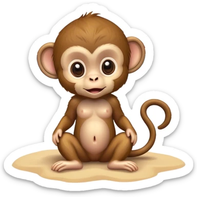 Baby monkey on the beach  sticker