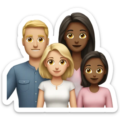 White Family mom,dad, and 3 daughters sticker