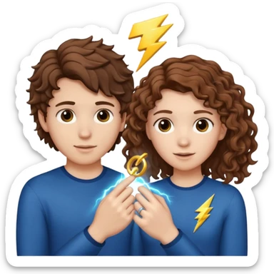 a 15 year old white girl with brown curly hair but she has lightnings in it with a brown haired white boy who gave her a promise ring sticker