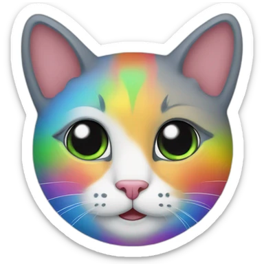 Un gato arcoiris sticker