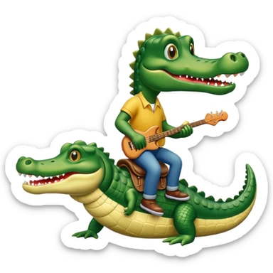 Calvy Barra riding a alligator  sticker