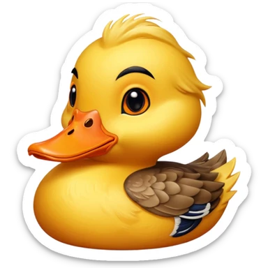 yellowish duck with orange beak sticker